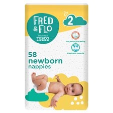 Fred & Flo Newborn Nappy Size 2 58 Pack