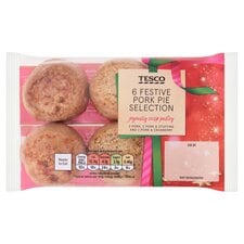 Tesco 6 Pork Pie Selection 300G