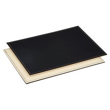 Tesco Faux Leather Black/Cream Placemat 4 Pack