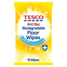 Tesco Antibacterial Lemon Floor 15 Wipes