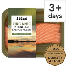 Tesco Organic 2 Boneless Salmon Fillets 265G