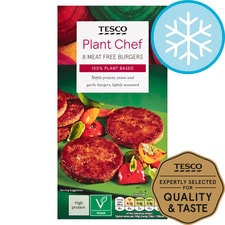 Tesco Plant Chef 8 Meat Free Burgers 454G