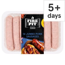 Tesco Fire Pit 14 Jumbo Pork Sausages 1.12Kg