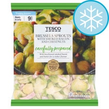 Tesco Sprouts With Smoked Bacon & Chestnuts 500G