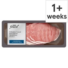 Tesco Finest 8 Unsmoked Bacon Medallions 200G