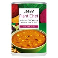 Tesco Plant Chef Tomato , Chickpea Aubergine Soup 400G