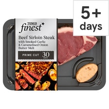 Tesco Finest Sirloin Steak With Garlic & Onion Butter 220G