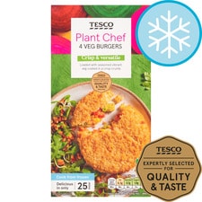 Tesco Plant Chef 4 Vegetable Burgers 454G