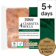 Tesco 4 Ciabatta Rolls