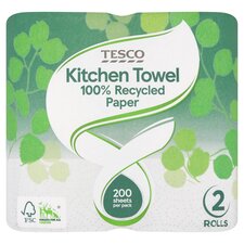 Tesco Kitchen Towel 100% Recycled 2 Rolls