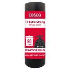 Tesco 12 Extra Strong Refuse Sacks 90L