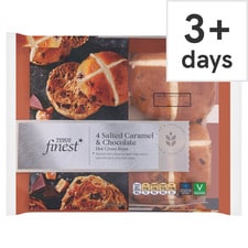 Tesco Finest 4 Salted Caramel & Chocolate Hot Cross Buns