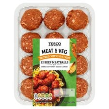 Tesco Meat & Vegetable Beef Meatballs 336G