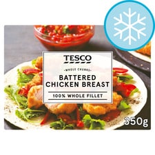 Tesco Whole Chunks Battered Chicken Breast 350G