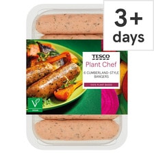 Tesco Plant Chef 6 Cumberland Style Bangers 350G