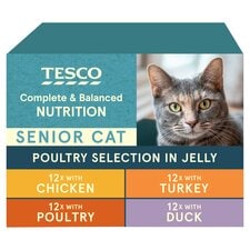 Tesco Senior Cat 48X100g Poultry In Jelly