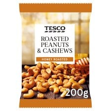 Tesco Honey Roast Peanuts & Cashews 200G