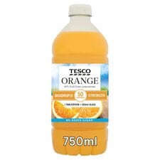 Tesco Quadruple Strength Orange Squash No Added Sugar 750Ml