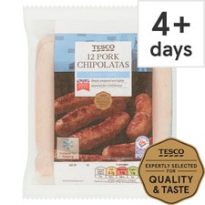 Tesco 12 Pork Chipolatas Chipolatas 375G