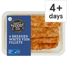 Hearty Food Co. 4 Breaded Fish Fillets 600G