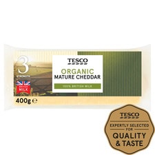 Tesco Organic Mature Cheddar 400G