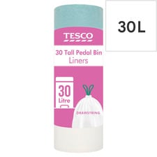 Tesco 30 Tall Pedal Bin Liners 30L