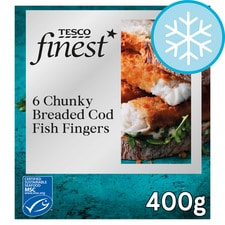 Tesco Finest 6 Chunky Cod Fillets Fish Fingers 400G