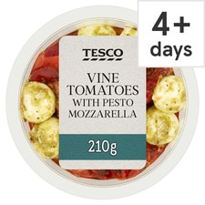 Tesco Vine Tomatoes With Pesto Mozzarella 210G