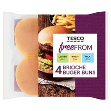 Tesco Free From 4 Brioche Burger Buns