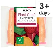 Tesco Plant Chef 2 Meat Free Sausages Rolls 120G