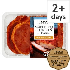 Tesco Maple Bbq Pork Loin Steaks 600G