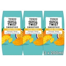 Tesco Tropical Twist Smoothie 3X200ml