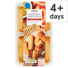 Tesco 6 Vegetable Spring Rolls 216G