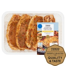 Tesco 4 Lemon & Pepper Pork Loin Steaks 600G