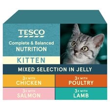 Tesco Kitten Food Mixed Selection In Jelly 12X100g