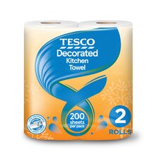 Tesco Decorated Kitchen Towel 2 Rolls