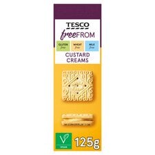 Tesco Free From Custard Creams 125G