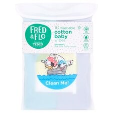 Fred & Flo 10 Washable Hand & Face Wipes