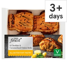 Tesco Finest 4 Vintage Cheddar & Caramelised Onion Rolls 188G