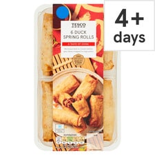 Tesco 6 Duck Spring Rolls 216G