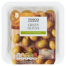 Tesco Green Olives 120G