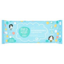 Fred & Flo 60 Biodegradable Fragrance Free Wipes