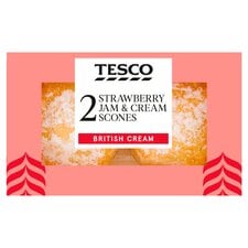 Tesco 2 Strawberry Jam & Cream Scones