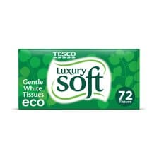 Tesco Luxury Soft 100% Recycled Tissues 72 Sheets