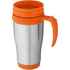 Bullet Sanibel Insulated Mug - Silver/Orange - 12 x 18 x 8 cm