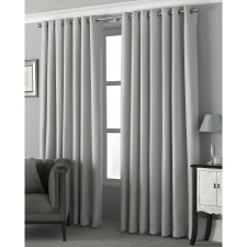 Riva Home Pendleton Ringtop Eyelet Curtains - Silver - 229 x 183cm