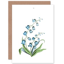 Artery8 Bluebells Flower Botanical Illustration Floral Greetings Card