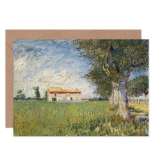 Artery8 Vincent Van Gogh Farmhouse Wheatfield Art Card