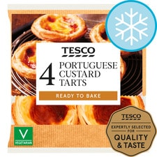 Tesco Portuguese Custard Tarts 4 Pack 208G