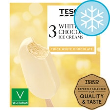 Tesco White Chocolate Ice Creams 3X110ml